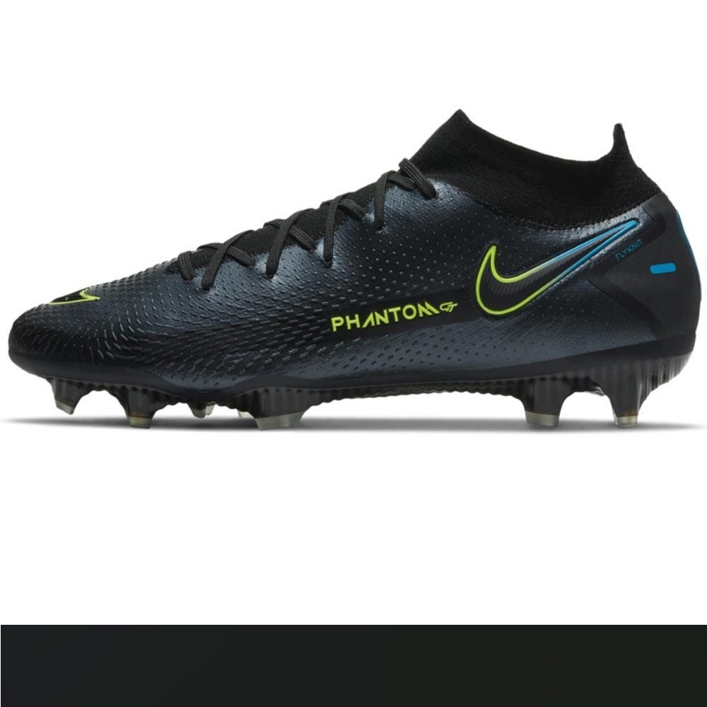 Nike Phantom GT Elite Sz 10.5 DF FG Black/Black-cyber Soccer Cleats NWT
